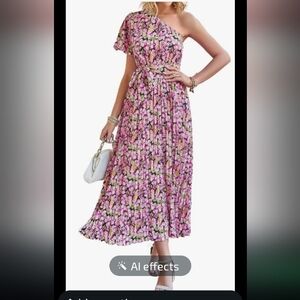 Bohemian Floral FASHION Maxi One-Shoulder Dress Size M